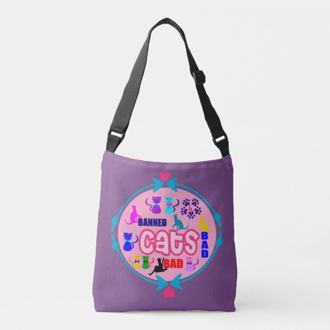 Bolso Cruzado 😻 🐾 ↷ ❤ familia de gatos malvados Fabuloso clási (Anverso)