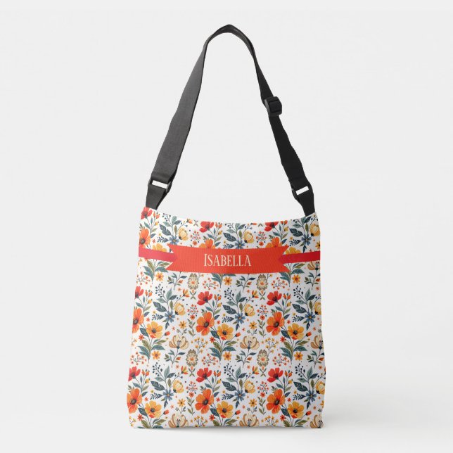 Bolso Cruzado Fantasía Floral Boho (Anverso)