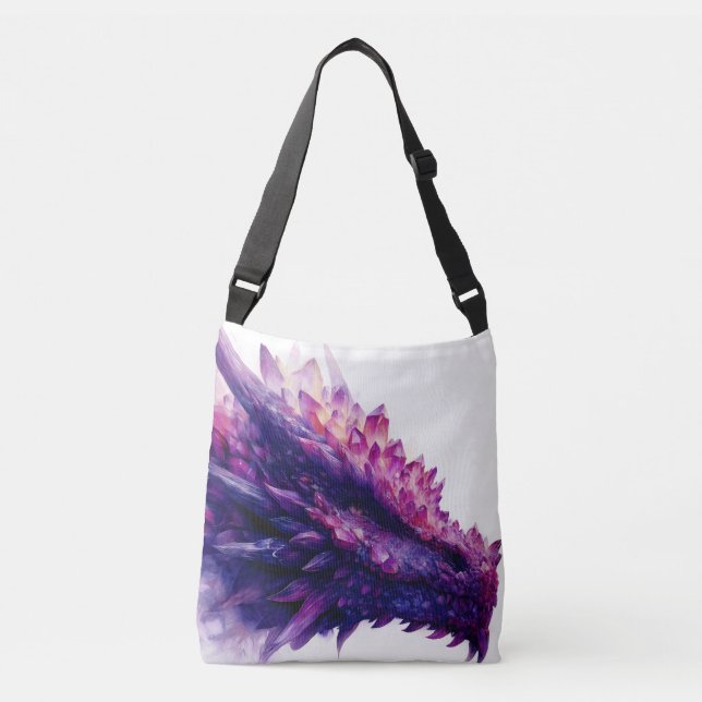 Bolso Cruzado Fantasía Mística Ametista Crystal Dragon Bestia (Anverso)