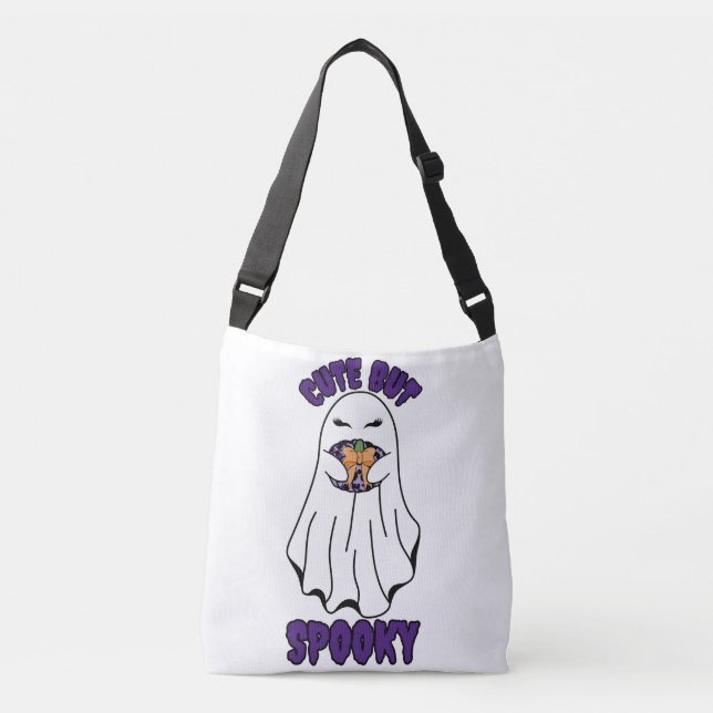 Bolso Cruzado Fantasma de Halloween lindo pero espeluznante sost (Anverso)
