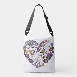 Bolso Cruzado Fantasmas de Halloween retro con Roller Blades