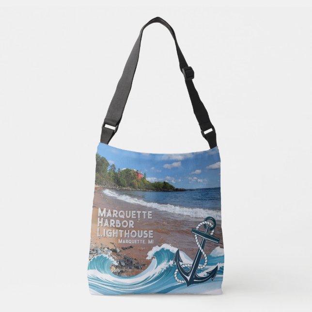 Bolso Cruzado Faro Marquette Harbor - Marquette, Tote MI (Anverso)