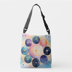 Bolso Cruzado Fase cósmica Arte Celestial - Luna y estrellas