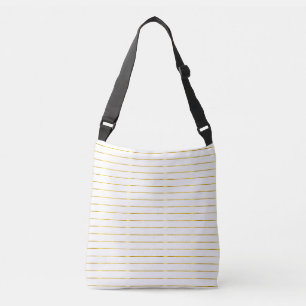 Bolso Cruzado Faux Gold Striped Elegant Glam Modern Golden