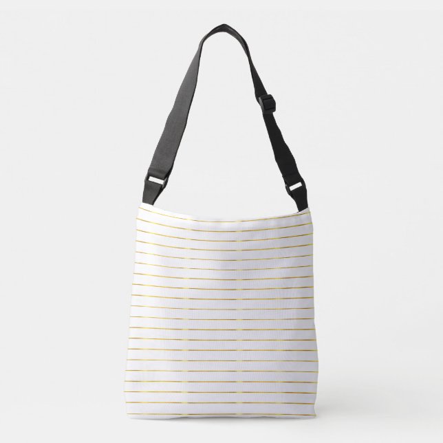 Bolso Cruzado Faux Gold Striped Elegant Glam Modern Golden (Anverso)