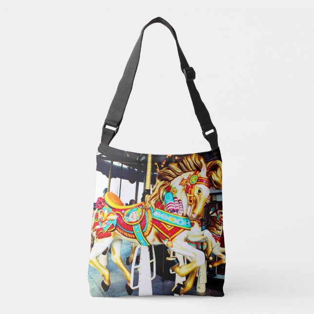 Bolso Cruzado Felices caprichosos van caballo del carrusel de la (Anverso)