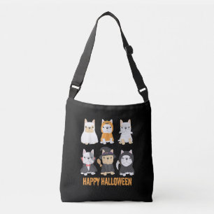 Bolso Cruzado Felices hogueras de Halloween adoran a los Bulldog