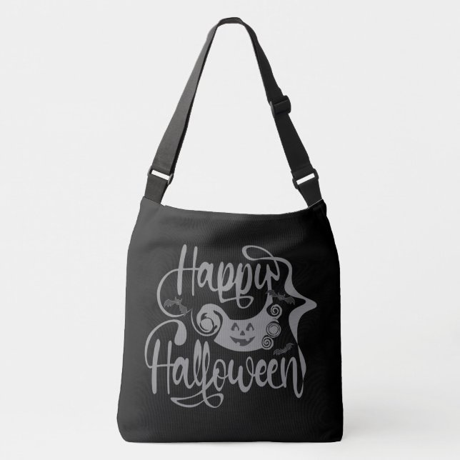 Bolso Cruzado Felices murciélagos de Halloween jack o lantern (Anverso)