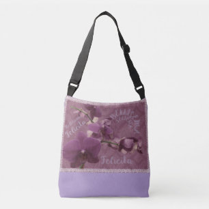 Bolso Cruzado Felicidad y Belleza floral vintage púrpura 
