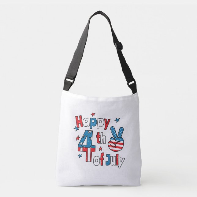 Bolso Cruzado Feliz 4 de julio, Día de la Independencia (Anverso)