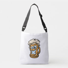Bolso Cruzado Feliz Cerveza Mug, Ilustracion divertido