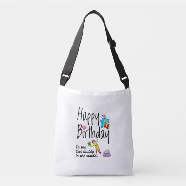 Bolso Cruzado Feliz cumpleaños al mejor papá del mundo (Anverso)
