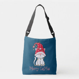 Bolso Cruzado Feliz Navidad Navidad Regalo Gracioso Gnomé Gato