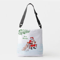 Feliz Navidad! Papá Noel con gato y perro