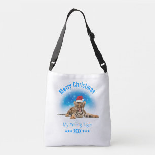 Bolso Cruzado Feliz Navidad Regalo de tigre joven