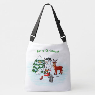 Bolso Cruzado ¡Feliz Navidad! Snowman con sus amigos