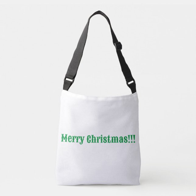 Bolso Cruzado Feliz Navidad Texto impreso en todo el estilo de i (Anverso)