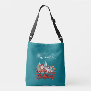 Bolso Cruzado Feliz Navidad Vintage Red Santa Camión Regalos
