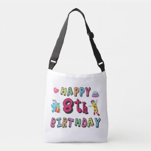 Bolso Cruzado Feliz octavo cumpleaños. 8 años al día.