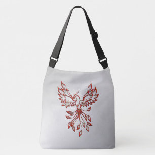 Bolso Cruzado Fénix Rojo Se Levanta Plata