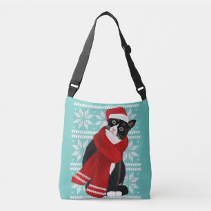 Bolso Cruzado Feo feriado de la bufanda del gato negro de gato d