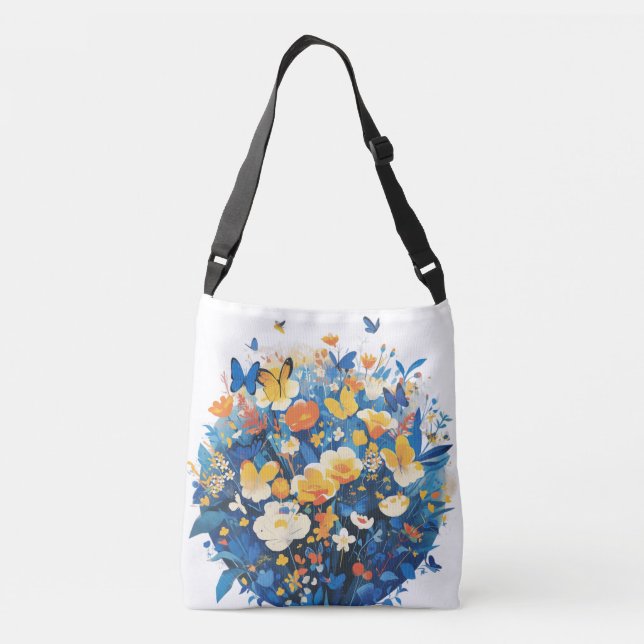 Bolso Cruzado Festival de Flores y Mariposas (Reverso)