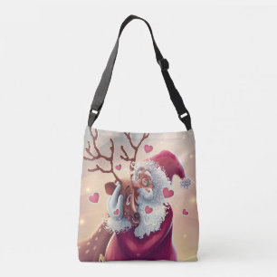 Bolso Cruzado Festividad divertida de Papá Noel y de renos