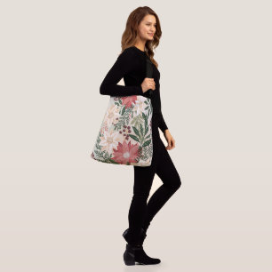Bolso Cruzado Festividad moderna de Navidades de Poinsettia
