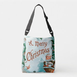 Bolso Cruzado Festividad Retro Vintage Navidad Guay Santa Saludo