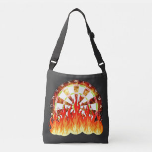 Bolso Cruzado Fiery Dartboard Flama Diseño de Arte