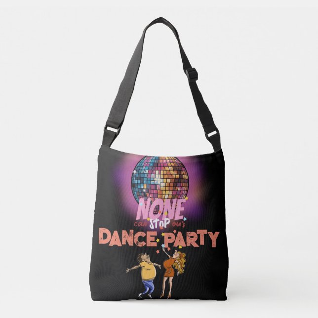 Bolso Cruzado Fiesta de Baile Disco Retro Tema Funky de los 70 (Anverso)