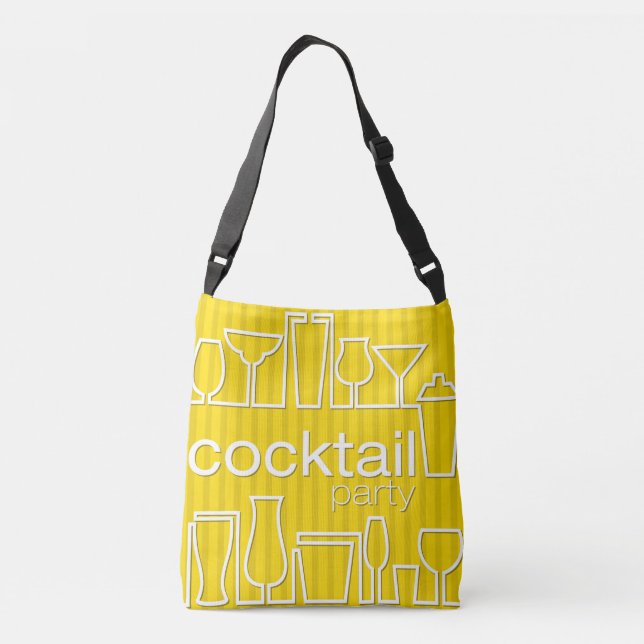 Bolso Cruzado Fiesta de cóctel amarillo (Reverso)