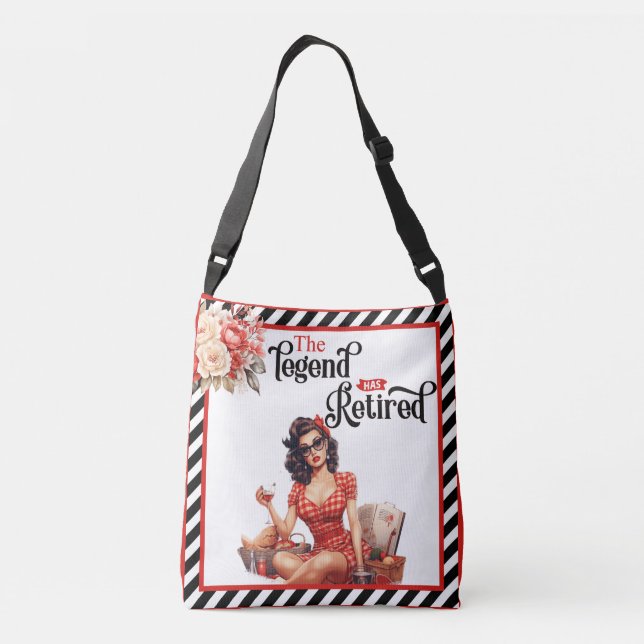 Bolso Cruzado Fiesta de Jubilación de Pinup de Leyenda Retirada (Reverso)