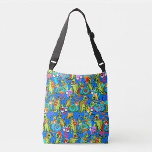 Bolso Cruzado Fiesta de pintura de Chameleon - Tote azul