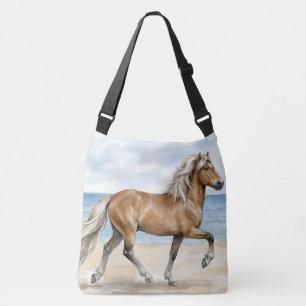 Bolso Cruzado Fjara Caballo islandés acuarela en la playa