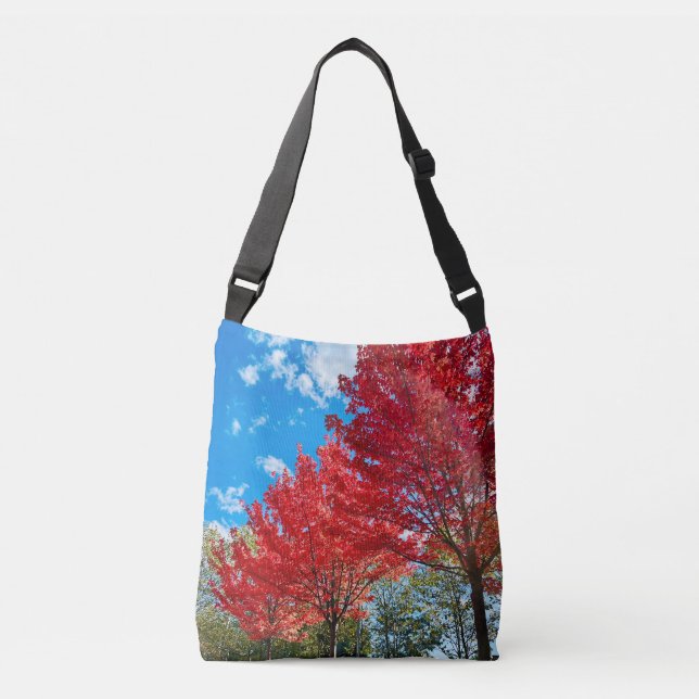 Bolso Cruzado Flagrantes hojas de árboles rojos en otoño (Anverso)