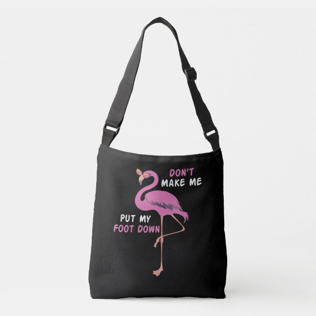 Bolso Cruzado Flamingo con gafas - No me hagas poner el pie (Anverso)