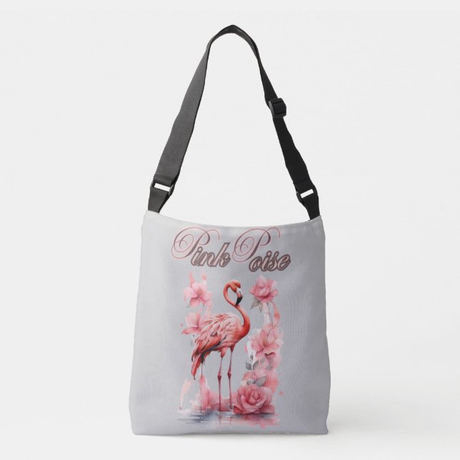 Bolso Cruzado Flamingo expresivo | Elegancia acuarela (Anverso)