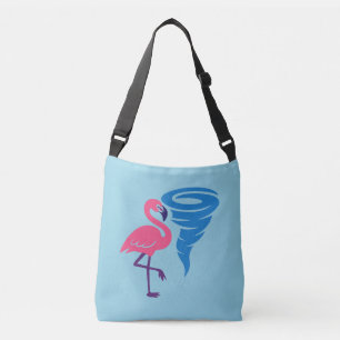 Bolso Cruzado Flamingo Tornado Audaz Arte Gráfico Moderno