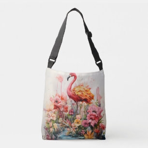 Bolso Cruzado Flamingo Tropical Fantasy Paradise Bloom