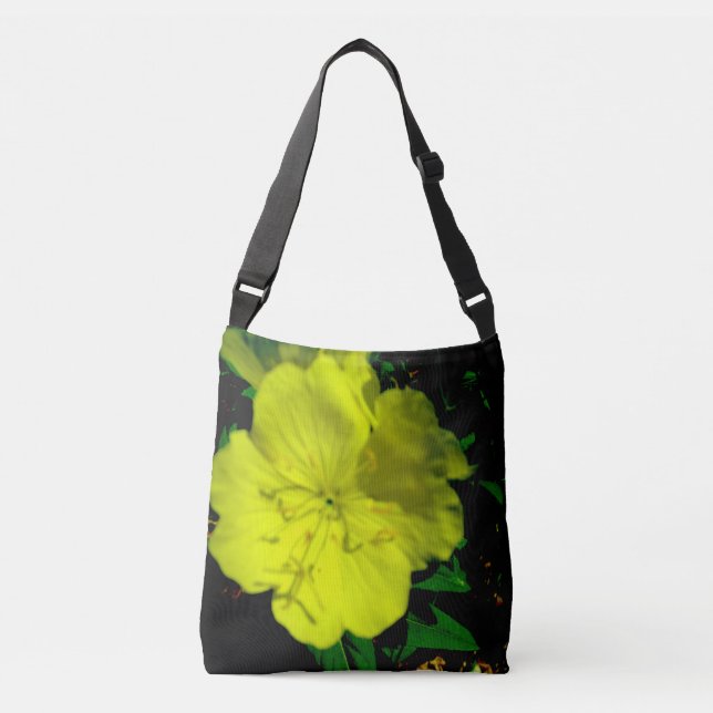 Bolso Cruzado Flor Amarilla brillante suave (Anverso)