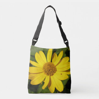 Bolso Cruzado Flor amarilla con hojas verdes