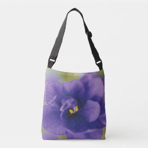 Bolso Cruzado Flor azul floreciente de violeta Saintpaulia ampli