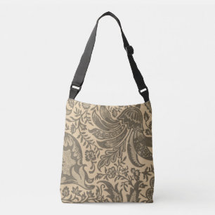 Bolso Cruzado Flor Botánico Sepia Antiguo