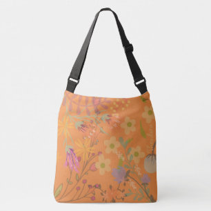 Bolso Cruzado Flor coloreada de hoja de oro de Girly Resumen