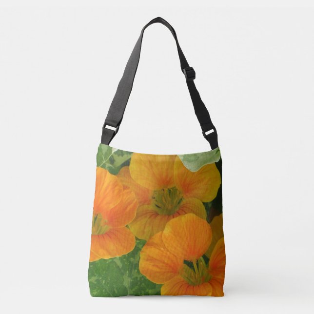 Bolso Cruzado Flor de Capuchina Naranja (Anverso)