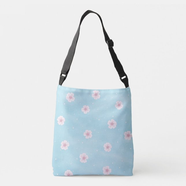 Bolso Cruzado Flor de cerezo japonés sakura (Reverso)