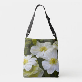 Bolso Cruzado Flor de Clemátide Blanca Suave y Cremosa