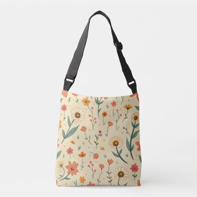 Bolso Cruzado Flor de primavera (Anverso)