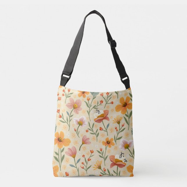 Bolso Cruzado Flor de primavera (Anverso)